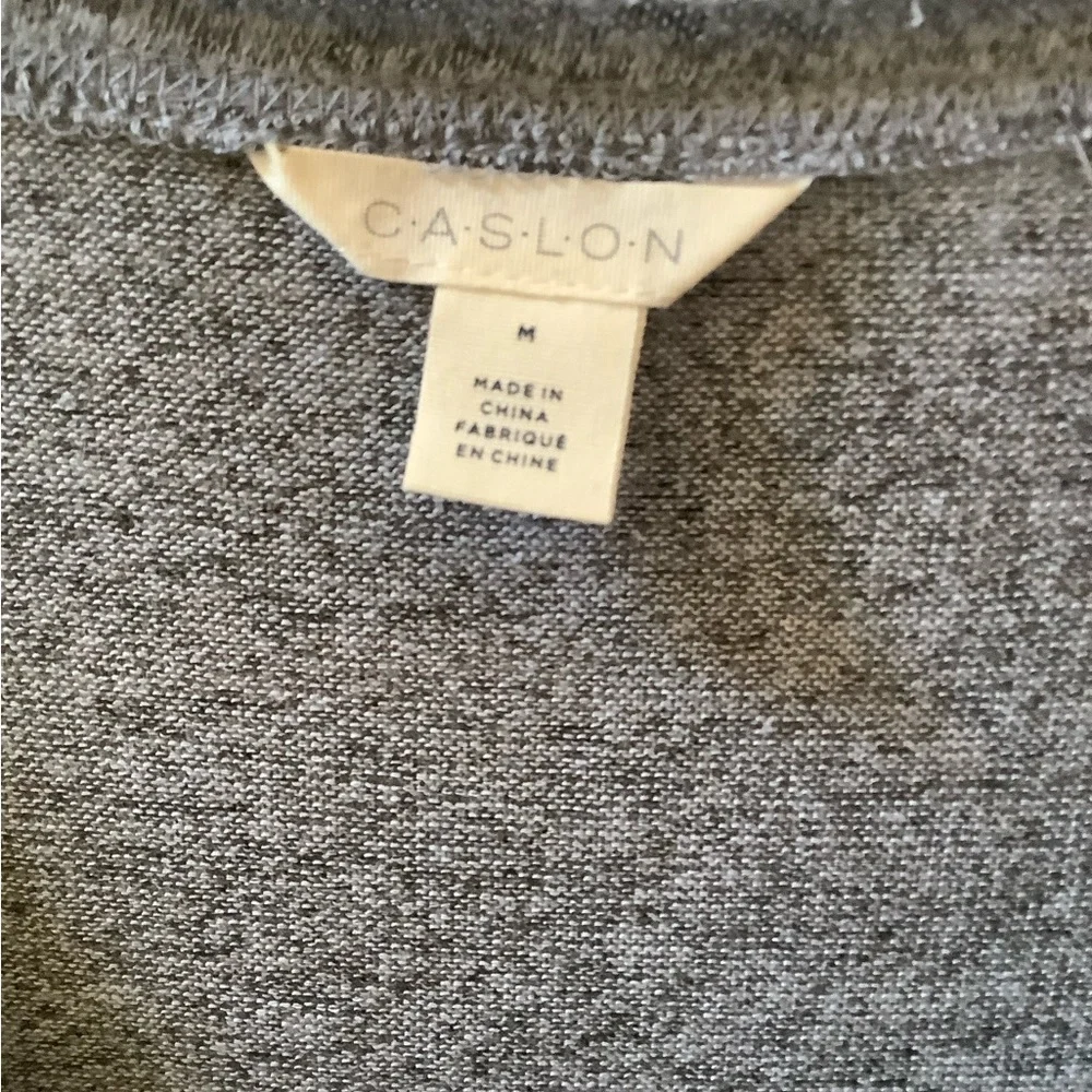 Caslon heather blue short sleeve v-neck sweater.